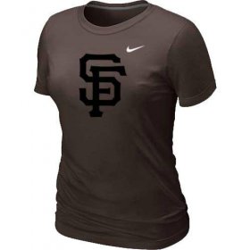 Wholesale Cheap Women\'s San Francisco Giants Heathered Nike Brown Blended T-Shirt