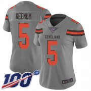 Wholesale Cheap Nike Browns #5 Case Keenum Gray Women's Stitched NFL Limited Inverted Legend 100th Season Jersey