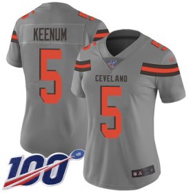 Wholesale Cheap Nike Browns #5 Case Keenum Gray Women\'s Stitched NFL Limited Inverted Legend 100th Season Jersey
