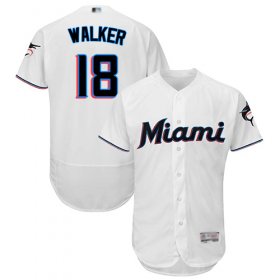 Wholesale Cheap marlins #18 Neil Walker White Flexbase Authentic Collection Stitched MLB Jersey