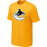 Wholesale Cheap Vancouver Canucks Big & Tall Logo Yellow NHL T-Shirt