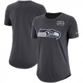 Wholesale Cheap NFL Women's Seattle Seahawks Nike Anthracite Crucial Catch Tri-Blend Performance T-Shirt
