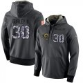 Wholesale Cheap NFL Men's Nike Los Angeles Rams #30 Todd Gurley II Stitched Black Anthracite Salute to Service Player Performance Hoodie