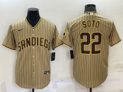 Wholesale Men's San Diego Padres #22 Juan Soto Grey Stitched MLB Cool Base Nike Jersey