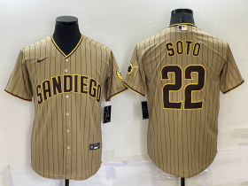 Wholesale Men\'s San Diego Padres #22 Juan Soto Grey Stitched MLB Cool Base Nike Jersey