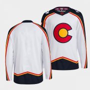Wholesale Cheap Men's Colorado Avalanche Blank White 2022-23 Reverse Retro Stitched Jersey