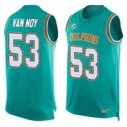Wholesale Cheap Nike Dolphins #53 Kyle Van Noy Aqua Green Team Color Men's Stitched NFL Limited Tank Top Jersey