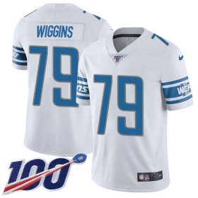 Wholesale Cheap Nike Lions #79 Kenny Wiggins White Youth Stitched NFL 100th Season Vapor Untouchable Limited Jersey