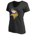 Wholesale Cheap Women's Minnesota Vikings Pro Line Primary Team Logo Slim Fit T-Shirt Black
