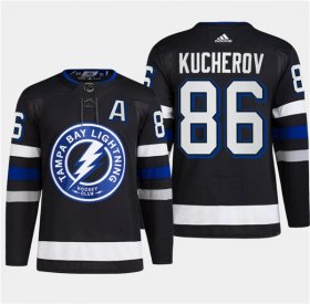 Cheap Men\'s Tampa Bay Lightning #86 Nikita Kucherov Black 2024 Stadium Series Stitched Jersey