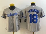Cheap Women's Los Angeles Dodgers #18 Yoshinobu Yamamoto Gray Stitched Jersey(Run Small)