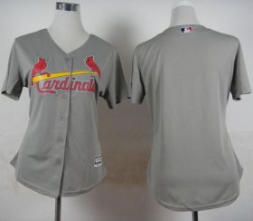 Wholesale Cheap Cardinals Blank Grey Road Women\'s Stitched MLB Jersey