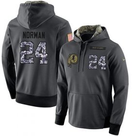 Wholesale Cheap NFL Men\'s Nike Washington Redskins #24 Josh Norman Stitched Black Anthracite Salute to Service Player Performance Hoodie