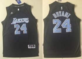 Wholesale Cheap Lakers #24 Kobe Bryant Black Diamond Fashion Stitched NBA Jersey