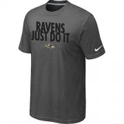 Wholesale Cheap Nike Baltimore Ravens Just Do It Dark Grey T-Shirt