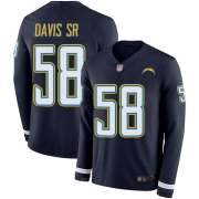 Wholesale Cheap Nike Chargers #58 Thomas Davis Sr Navy Blue Team Color Men's Stitched NFL Limited Therma Long Sleeve Jersey