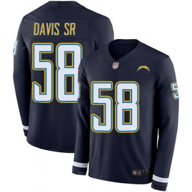 Wholesale Cheap Nike Chargers #58 Thomas Davis Sr Navy Blue Team Color Men\'s Stitched NFL Limited Therma Long Sleeve Jersey