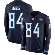 Wholesale Cheap Nike Titans #84 Corey Davis Navy Blue Team Color Men's Stitched NFL Limited Therma Long Sleeve Jersey