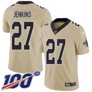 Wholesale Cheap Nike Saints #27 Malcolm Jenkins Gold Youth Stitched NFL Limited Inverted Legend 100th Season Jersey