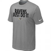 Wholesale Cheap Nike Baltimore Ravens Just Do It Light Grey T-Shirt