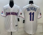 Cheap Men's Dominican Republic Baseball #11 Rafael Devers 2023 White World Baseball Classic Stitched Jerseys