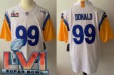 Wholesale Cheap Men's Los Angeles Rams #99 Aaron Donald Limited White Alternate 2022 Super Bowl LVI Bound Vapor Jersey
