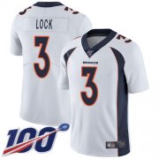 Wholesale Cheap Nike Broncos #3 Drew Lock White Men's Stitched NFL 100th Season Vapor Limited Jersey