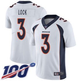 Wholesale Cheap Nike Broncos #3 Drew Lock White Men\'s Stitched NFL 100th Season Vapor Limited Jersey