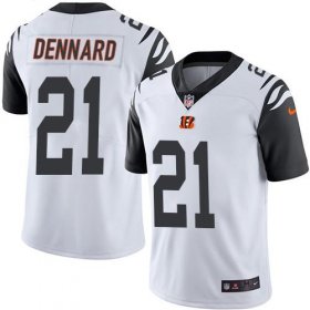 Wholesale Cheap Nike Bengals #21 Darqueze Dennard White Men\'s Stitched NFL Limited Rush Jersey