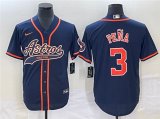 Wholesale Cheap Men's Houston Astros #3 Jeremy Pena Navy Cool Base Stitched Baseball Jersey
