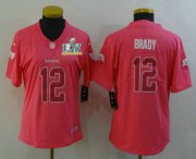 Wholesale Cheap Women's Tampa Bay Buccaneers #12 Tom Brady Pink Fashion 2021 Super Bowl LV Rush NFL Nike Limited Jersey