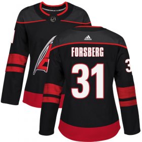 Wholesale Cheap Adidas Hurricanes #31 Anton Forsberg Black Alternate Authentic Women\'s Stitched NHL Jersey