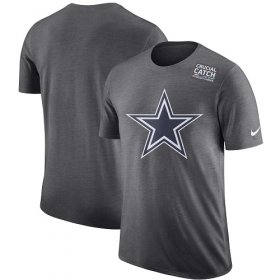 Wholesale Cheap NFL Men\'s Dallas Cowboys Nike Anthracite Crucial Catch Tri-Blend Performance T-Shirt