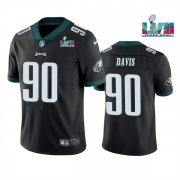 Wholesale Cheap Men's Philadelphia Eagles #90 Jordan Davis Black Super Bowl LVII Vapor Untouchable Limited Stitched Jersey