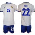 Cheap Men's France #22 Theo White 2024-25 Away Soccer Jersey Suit