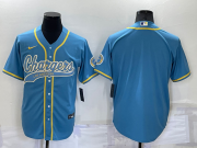 Wholesale Cheap Men's Los Angeles Chargers Blank Light Blue Stitched MLB Cool Base Nike Baseball Jersey
