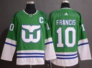 Wholesale Cheap Adidas Whalers #10 Ron Francis Green Authentic Stitched NHL Jersey
