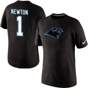Wholesale Cheap Nike Carolina Panthers #1 Cam Newton Name & Number NFL T-Shirt Black