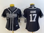 Wholesale Cheap Women's Las Vegas Raiders #17 Davante Adams Black With Patch Cool Base Stitched Baseball Jersey(Run Small)