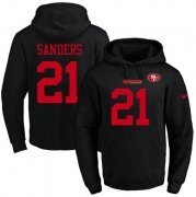 Wholesale Cheap Nike 49ers #21 Deion Sanders Black Name & Number Pullover NFL Hoodie