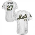 Wholesale Cheap Mets #27 Jeurys Familia White(Blue Strip) Flexbase Authentic Collection Memorial Day Stitched MLB Jersey