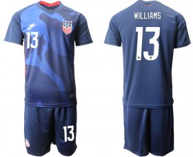 Wholesale Cheap Men 2020-2021 Season National team United States away blue 13 Soccer Jersey1