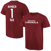 Wholesale Cheap Men's Arizona Cardinals Pro Line College Number 1 Dad T-Shirt Red