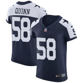 Wholesale Cheap Nike Cowboys #58 Robert Quinn Navy Blue Thanksgiving Men\'s Stitched NFL Vapor Untouchable Throwback Elite Jersey