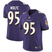 Wholesale Cheap Nike Ravens #95 Derek Wolfe Purple Team Color Men's Stitched NFL Vapor Untouchable Limited Jersey