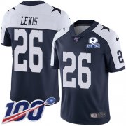 Wholesale Cheap Nike Cowboys #26 Jourdan Lewis Navy Blue Thanksgiving Men's Stitched With Established In 1960 Patch NFL 100th Season Vapor Untouchable Limited Throwback Jersey