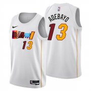 Wholesale Cheap Men's Miami Heat #13 Bam Adebayo 2022-23 White City Edition Stitched Jersey