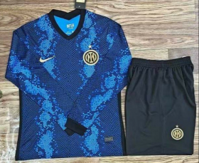 Wholesale Cheap Men 2021-2022 Club Inter Milan home blue blank Nike Soccer long sleeve Jersey