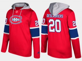 Wholesale Cheap Canadiens #20 Nicolas Deslauriers Red Name And Number Hoodie