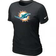 Wholesale Cheap Women's Nike Miami Dolphins Logo NFL T-Shirt Black
